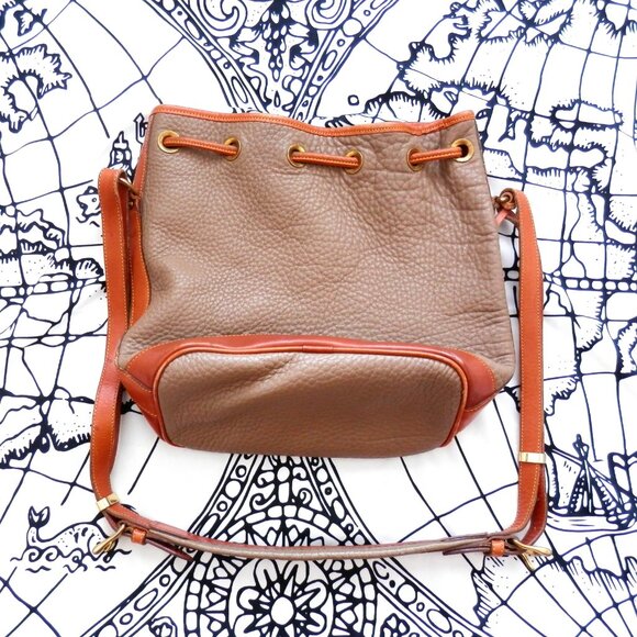 Vintage Dooney & Bourke Pebble Leather Drawstring Bucket Bag - Picture 7 of 13